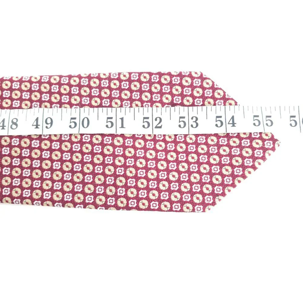 Superba Men Necktie 100% Polyester Geometric Red Beige Size 55x4 - NWOT